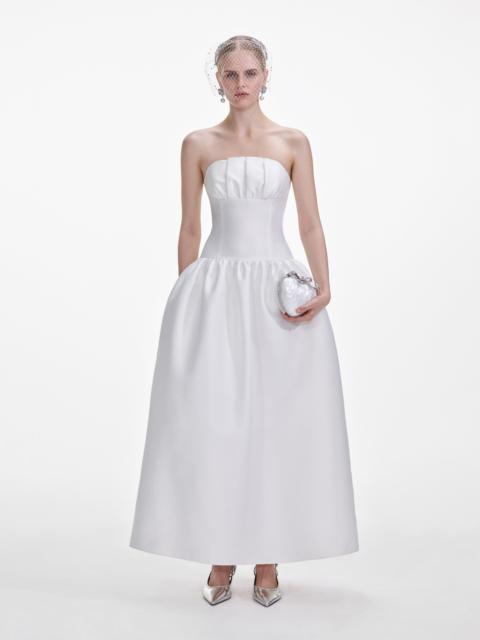White Taffeta Maxi Dress
