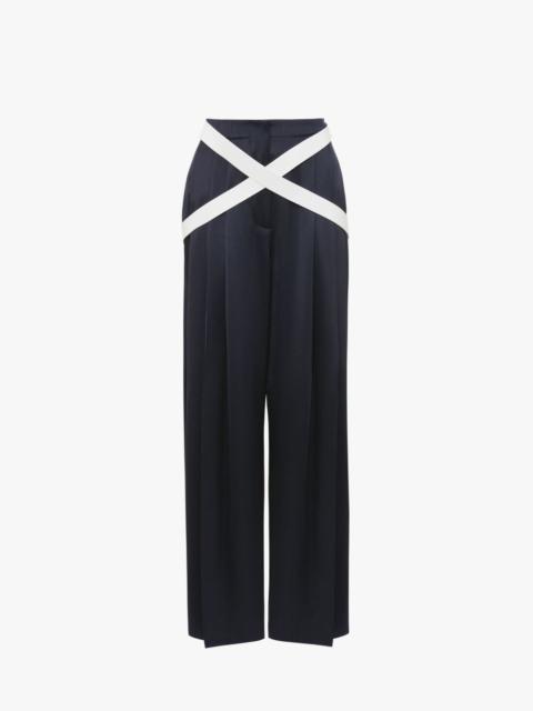 JW Anderson CROSSOVER STRAP WIDE LEG TROUSERS