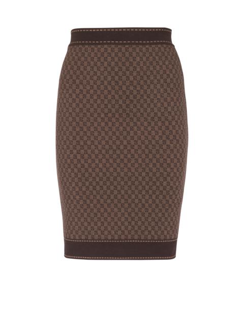 Balmain Mini monogram jacquard skirt