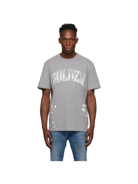 Golden Goose Grey Painted Logo T-Shirt