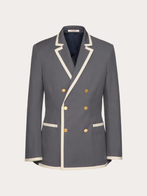 Valentino DOUBLE-BREASTED JACKET IN STRETCH COTTON CANVAS