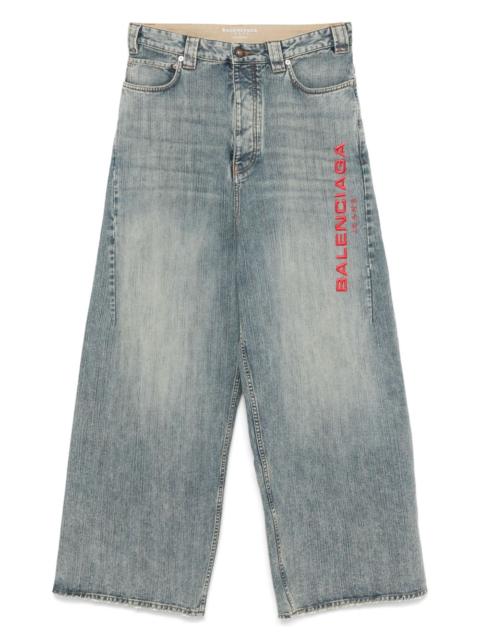 BALENCIAGA logo-embroidered jeans