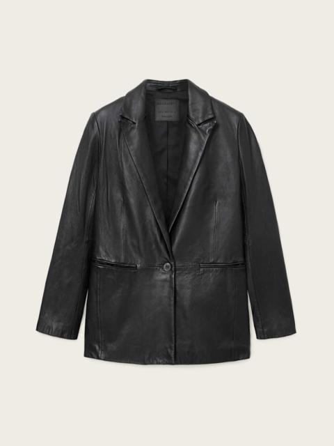 ALLSAINTS DERI SINGLE BREASTED LEATHER BLAZER