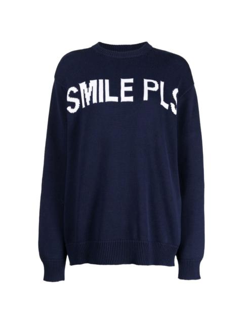Smilepls intarsia-knit jumper