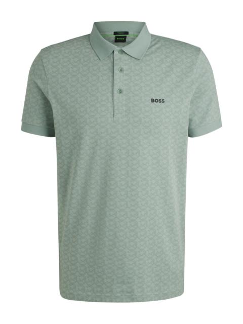 BOSS PADDY POLO SHIRT IN STRETCH COTTON WITH PRINTED PATTERN