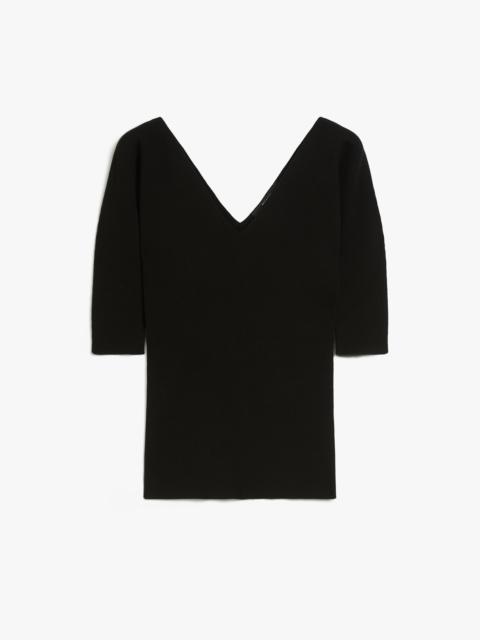 WEEKEND Max Mara OCEANO Rib-knit viscose V-neck sweater