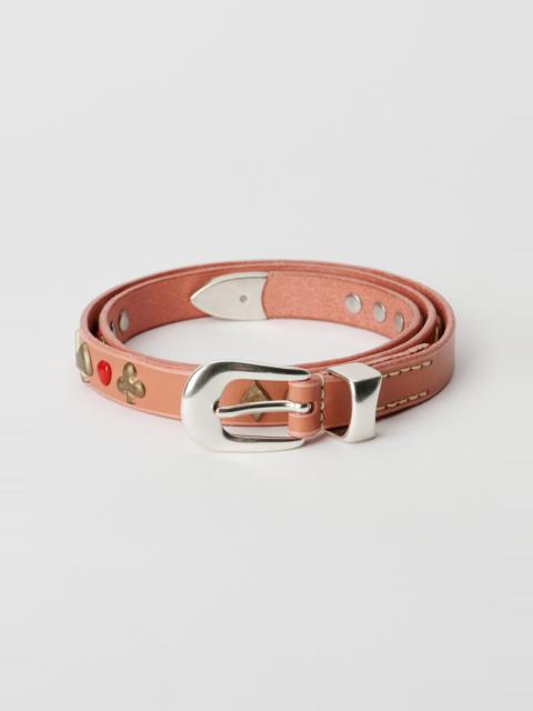2 cm Card Deck Belt Tasty Pink Leather