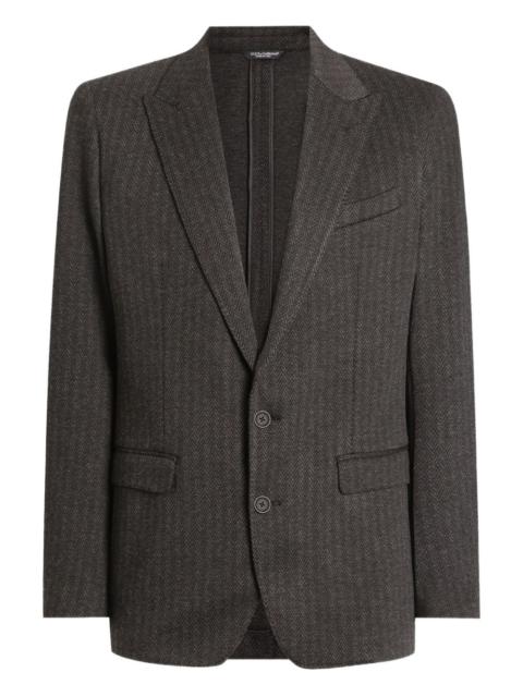pinstriped single-breasted blazer