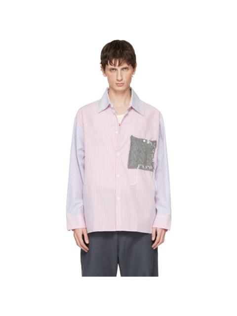 CHARLES JEFFREY LOVERBOY Multicolor Oversized Long Sleeve Knitted Patch Shirt