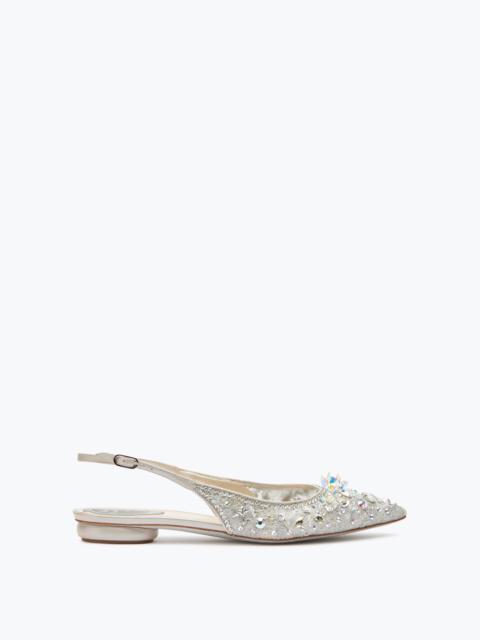 RENE CAOVILLA Grey Flat Slingbacks Cinderella