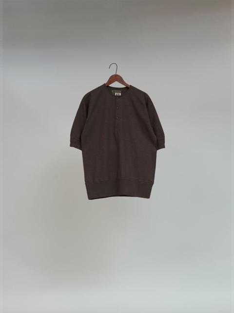 Nigel Cabourn CC22 Henley Neck Shirt in Charcoal Grey