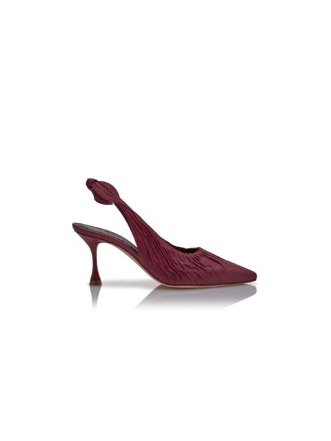 Dark Red Nappa Leather Slingback Pumps