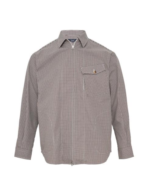 Comme des Garçons Homme Cotton Blend Zip-Up Stripe Shirt