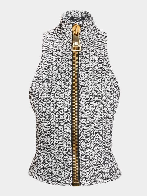 Balmain Zipped Tweed Vest
