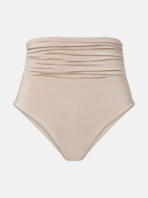 Max Mara Salli draped high-rise bikini bottoms