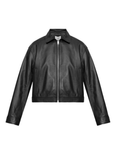 Maison Kitsuné cropped leather jacket