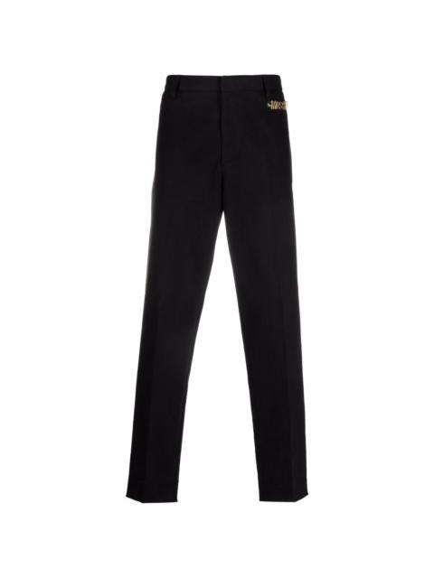 logo embellished tailored trousers