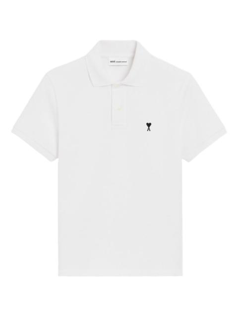 AMI Paris short-sleeves heart-embroidery polo shirt