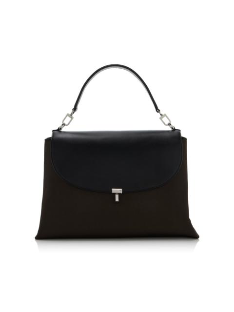 TOTEME T-lock Nylon Satchel brown