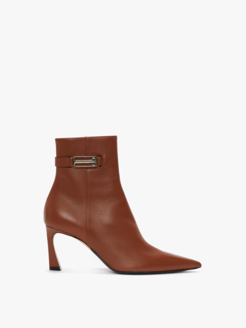 Victoria Beckham Pointed Toe Half Boot In Tan Leather