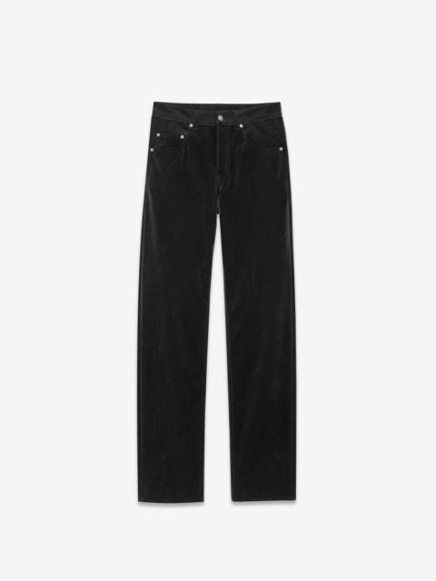 SAINT LAURENT long extreme baggy jeans in crinkle black denim