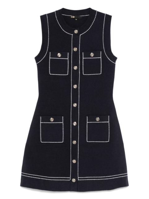 maje contrast-stitch mini dress