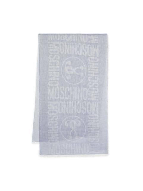 Moschino jacquard-logo chambray scarf