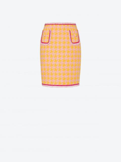 Moschino COTTON AND NYLON HOUNDSTOOTH SKIRT
