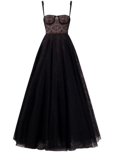 GIAMBATTISTA VALLI flared Chantilly-lace gown