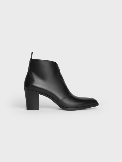 CELINE CELINE PAGES CROPPED ZIPPED BOOT  IN  SHINY CALFSKIN