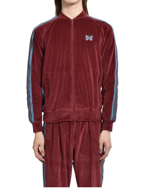 NEEDLES RIB COLLAR TRACK JACKET - C/PE VELOUR / BUR