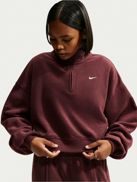 Nike Nike Studio Fleece Medium-Weight Plush Women's Oversized 1/4-Zip Cropped Top