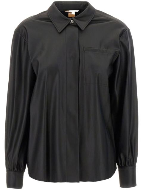 HUGO faux-leather shirt
