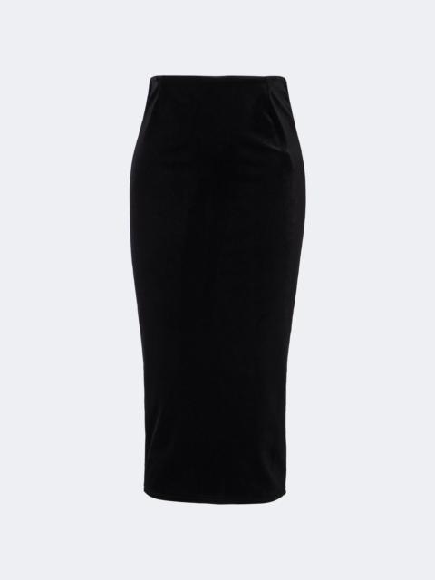 MUGLER Velvet pencil skirt