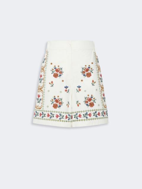 WEEKEND Max Mara OBICE Embroidered cotton Bermuda shorts - WHITE