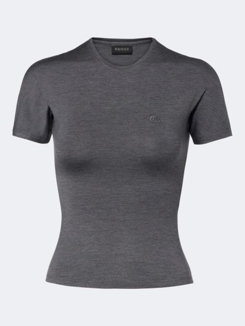 GUCCI Double G silk-blend T-shirt
