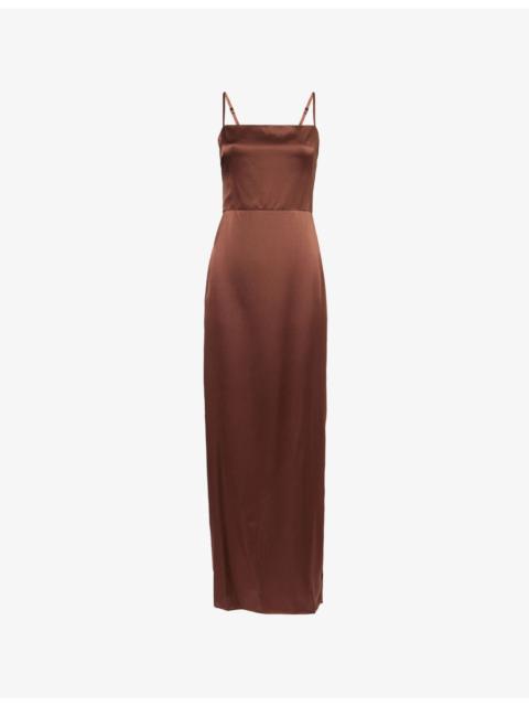 Reformation Frankie Shoulder-Straps  Silk Midi Dress
