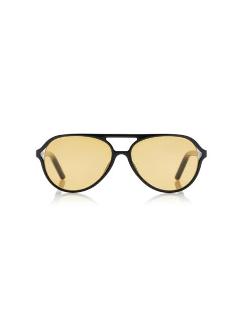 JACQUEMUS Aviator-Frame Acetate Sunglasses black