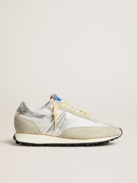 Golden Goose Men’s Marathon with white nylon upper and silver star