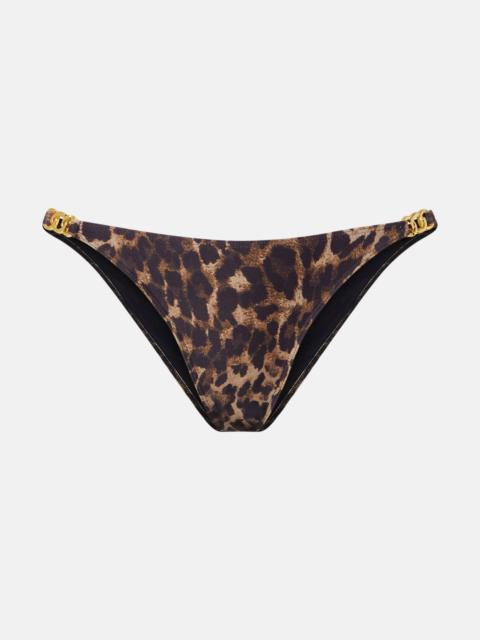 NILI LOTAN Leopard-print bikini bottoms