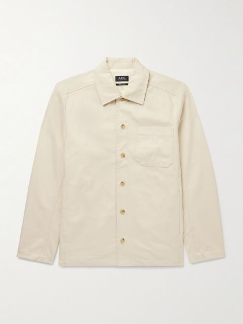 A.P.C. Jeffray Herringbone Cotton Overshirt Ecru