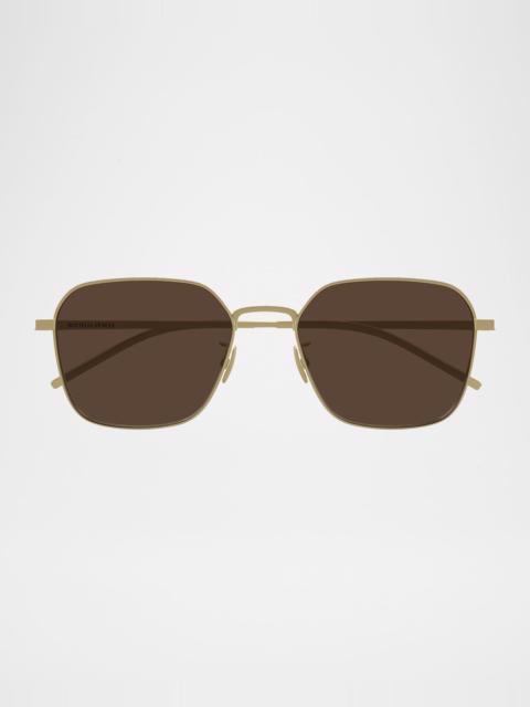 Bottega Veneta Men's Bv1422sa-001 Metal Aviator Sunglasses