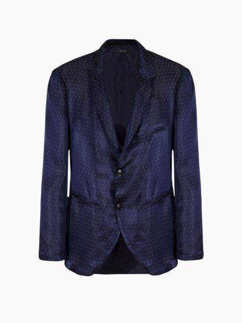 ASV jacquard viscose blend single-breasted jacket