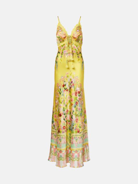 CAMILLA Printed silk charmeuse maxi dress