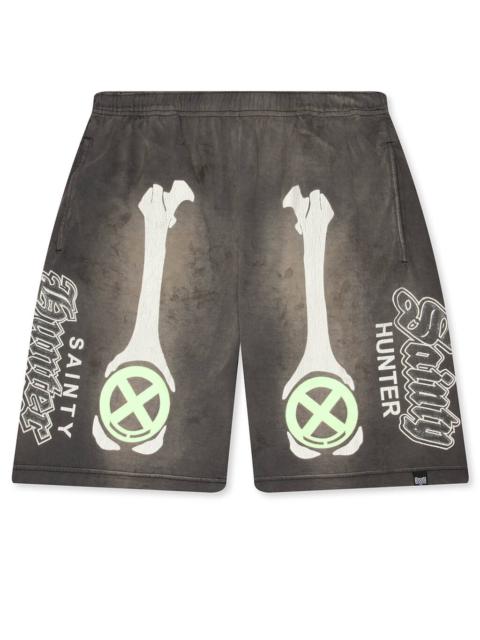 SAINT M×××××× SAINT M6 X BOUNTY HUNTER BONE CUT SEW SHORTS - CHARCOAL
