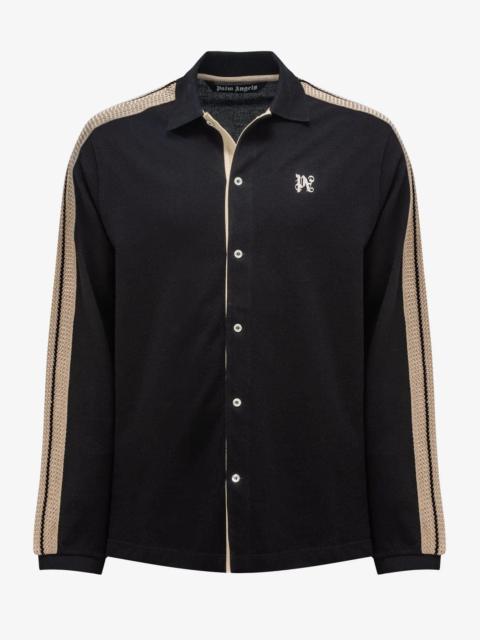 Palm Angels Palm Angels Black PA Monogram Piquet Trackshirt