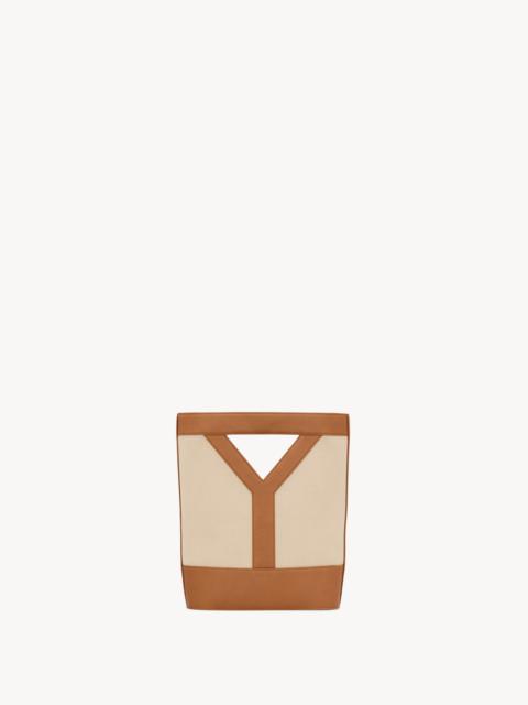 SAINT LAURENT Y SMALL BUCKET IN CANVAS AND LEATHER