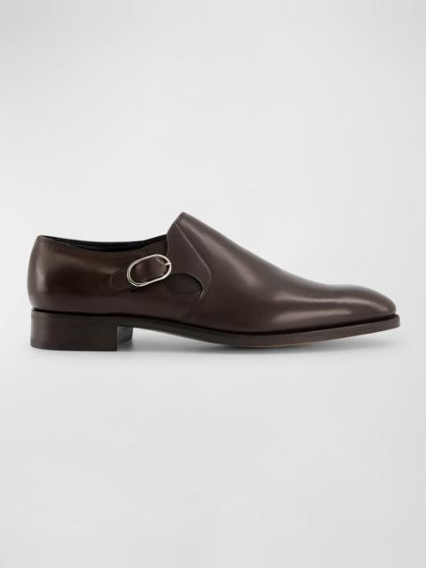 John Lobb Men's Moorfield Leather Monk Strap Loafers