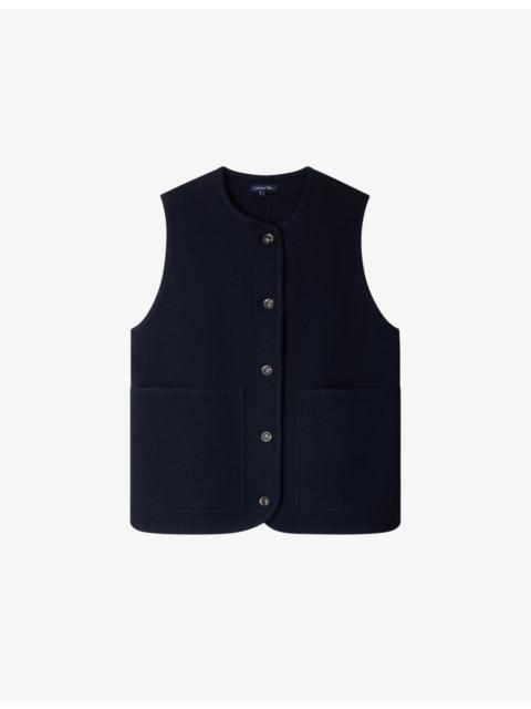 soeur Chicago sleeveless boiled wool jacket