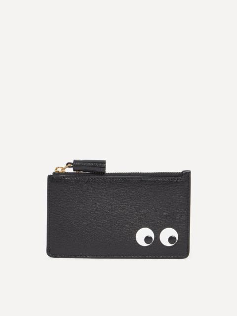 Eyes Zipped Leather Card Case